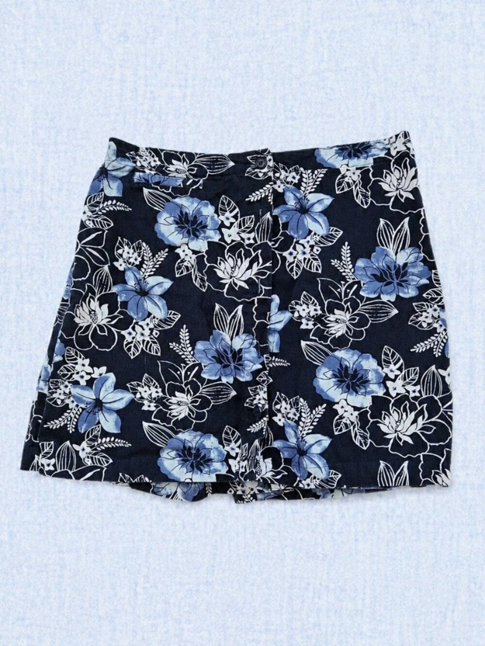 White Stag Blue/White Floral Button Down Skort - 10